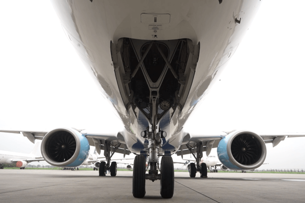 aircraft on maintenance at fl technics facility