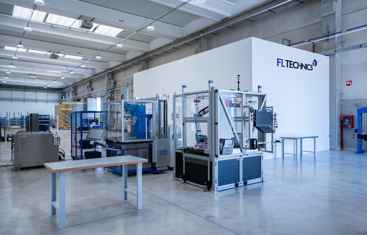Interior of New wheels and brakes facility of Fl technics in Bergamo Italy Interior of New wheels and brakes facility of Fl technics in Bergamo Italy